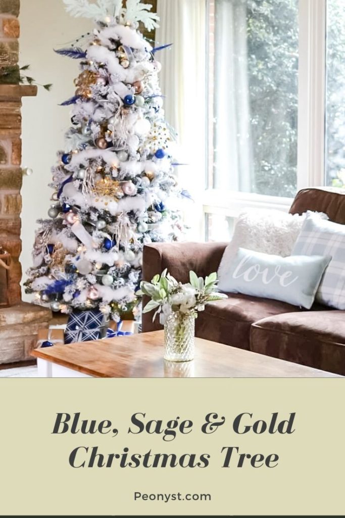 Blue, Sage and Gold Christmas Tree