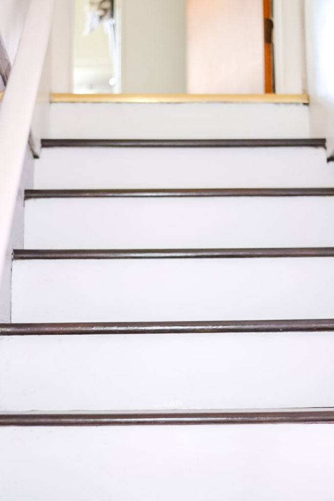 DIY Stained basement stairs