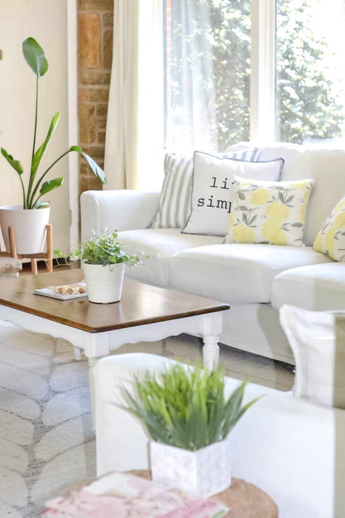 White couch with Slipcover