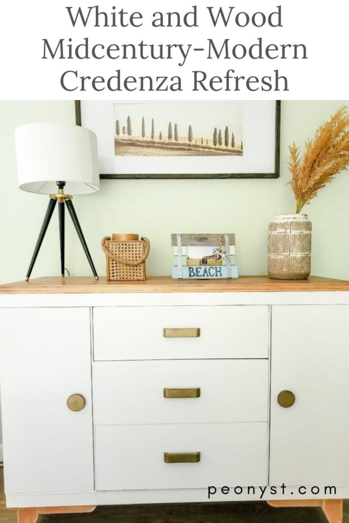 DIY White and Wood MCM Credenza