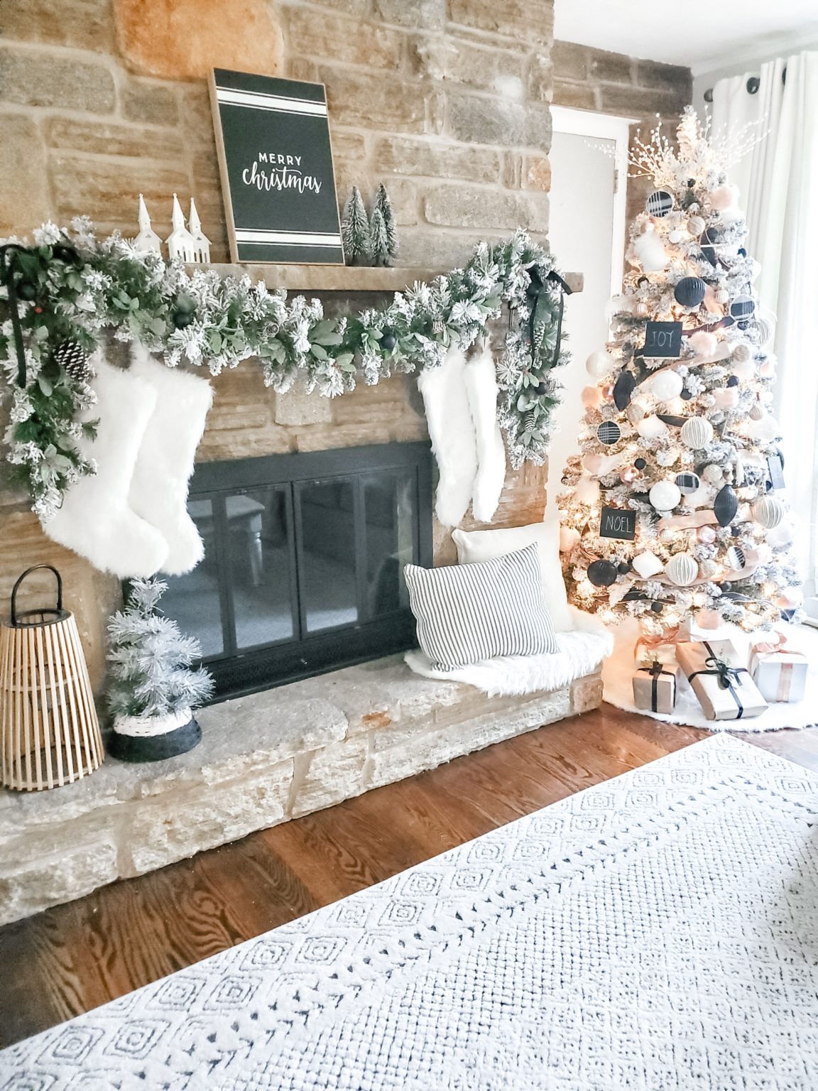 Black and White With Blush Christmas Tree — Peony Street