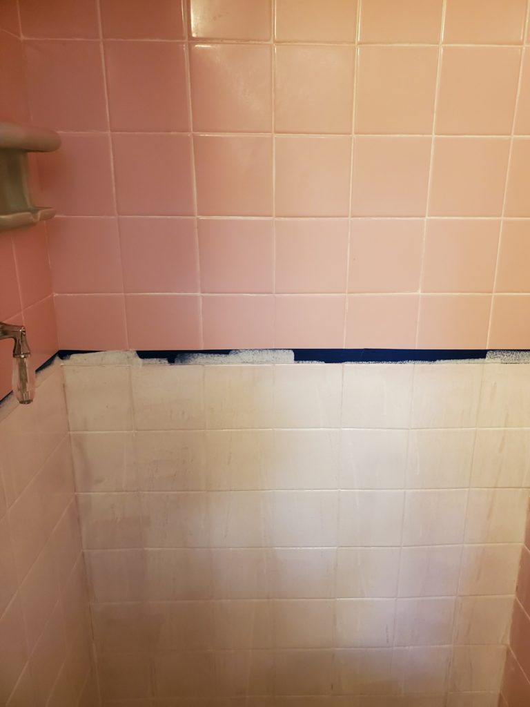 Painting pink tile