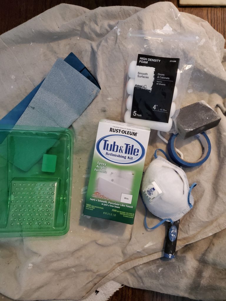 Supplies for painting tile
