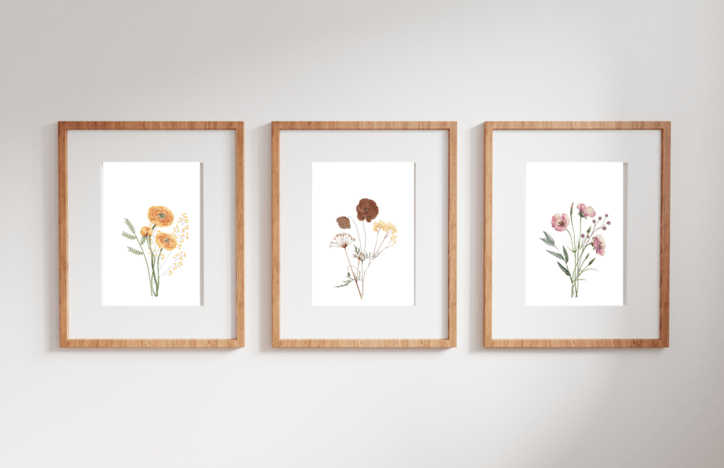 Minimalist Flower Set Wall Art Printable