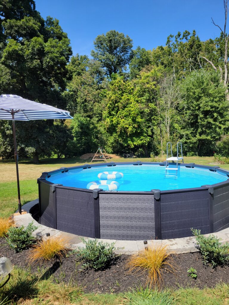Above-ground pool landscaping
